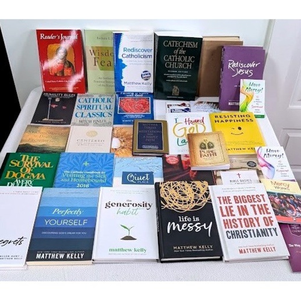 34 Lot Catholic Books Christian Religious Devotional Study Guidance Pope Lent